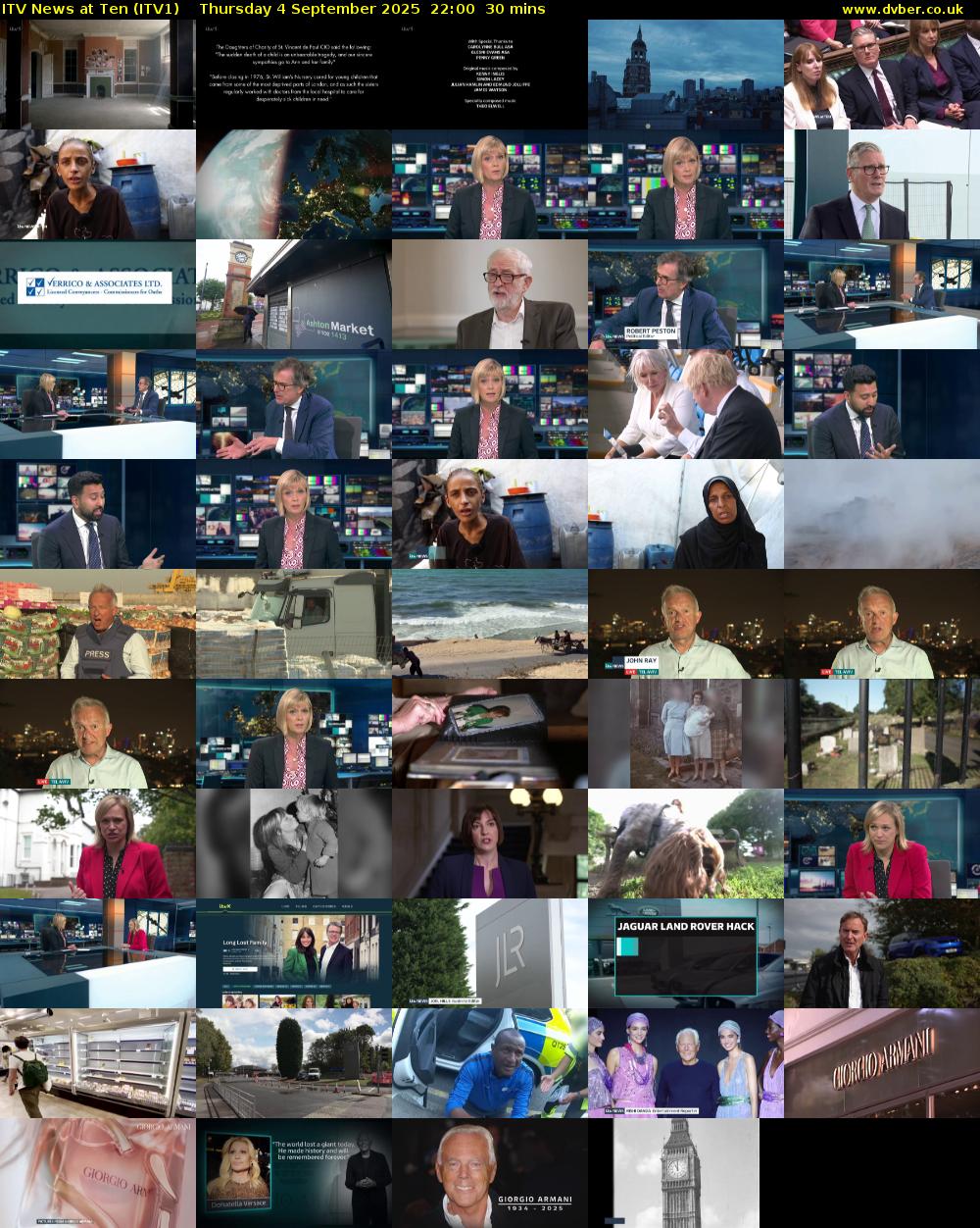 ITV News at Ten (ITV1) Thursday 4 September 2025 22:00 - 22:30