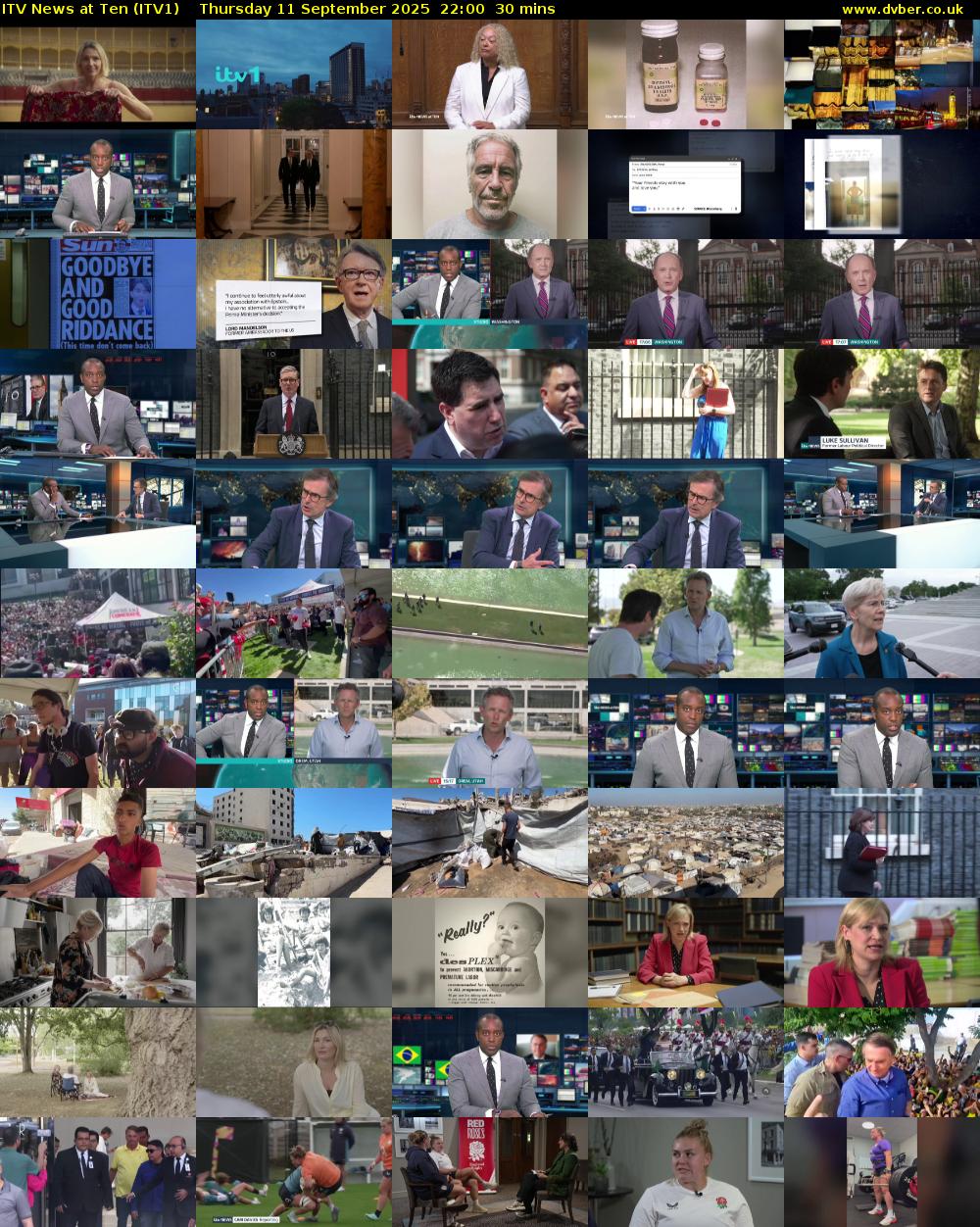 ITV News at Ten (ITV1) Thursday 11 September 2025 22:00 - 22:30