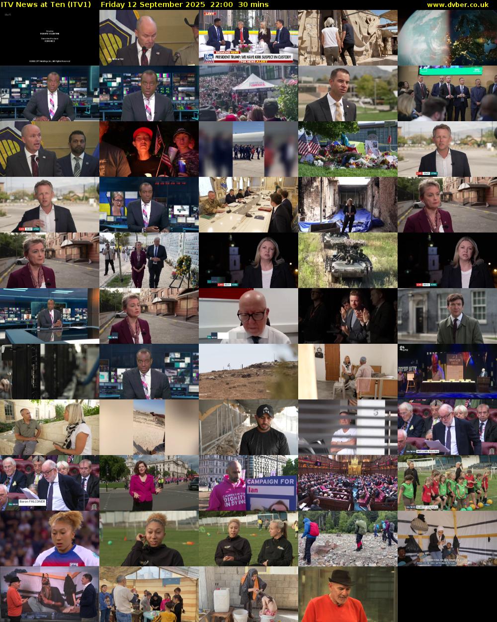 ITV News at Ten (ITV1) Friday 12 September 2025 22:00 - 22:30