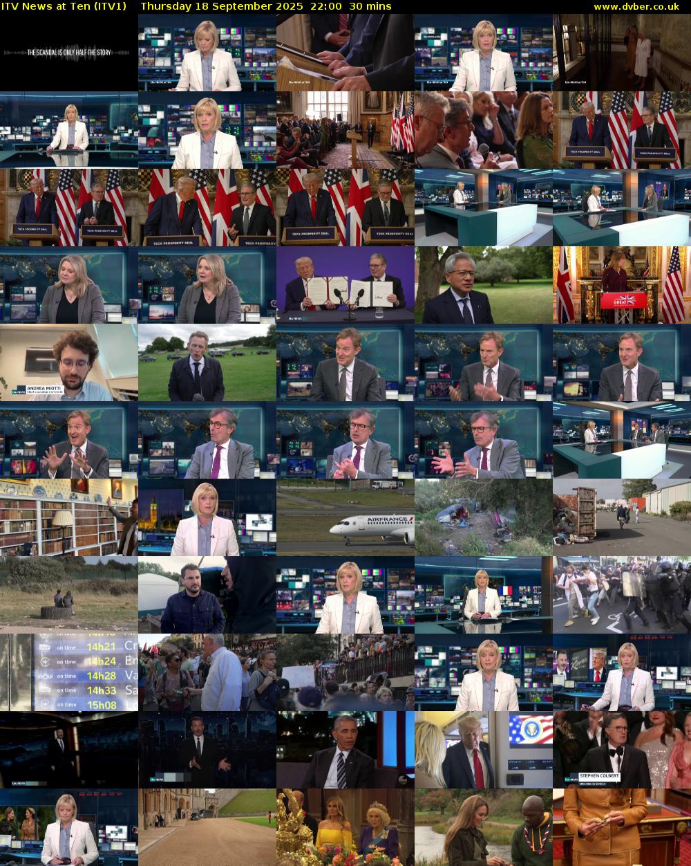 ITV News at Ten (ITV1) Thursday 18 September 2025 22:00 - 22:30