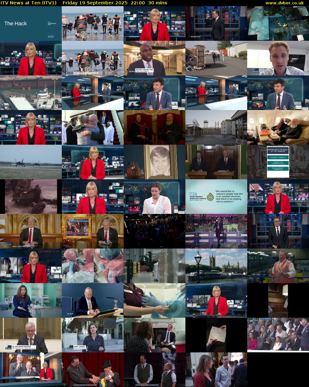 ITV News at Ten (ITV1) Friday 19 September 2025 22:00 - 22:30