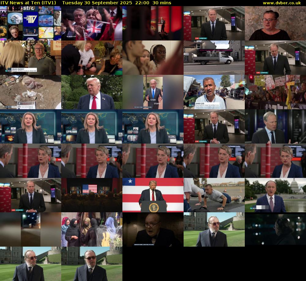 ITV News at Ten (ITV1) Tuesday 30 September 2025 22:00 - 22:30