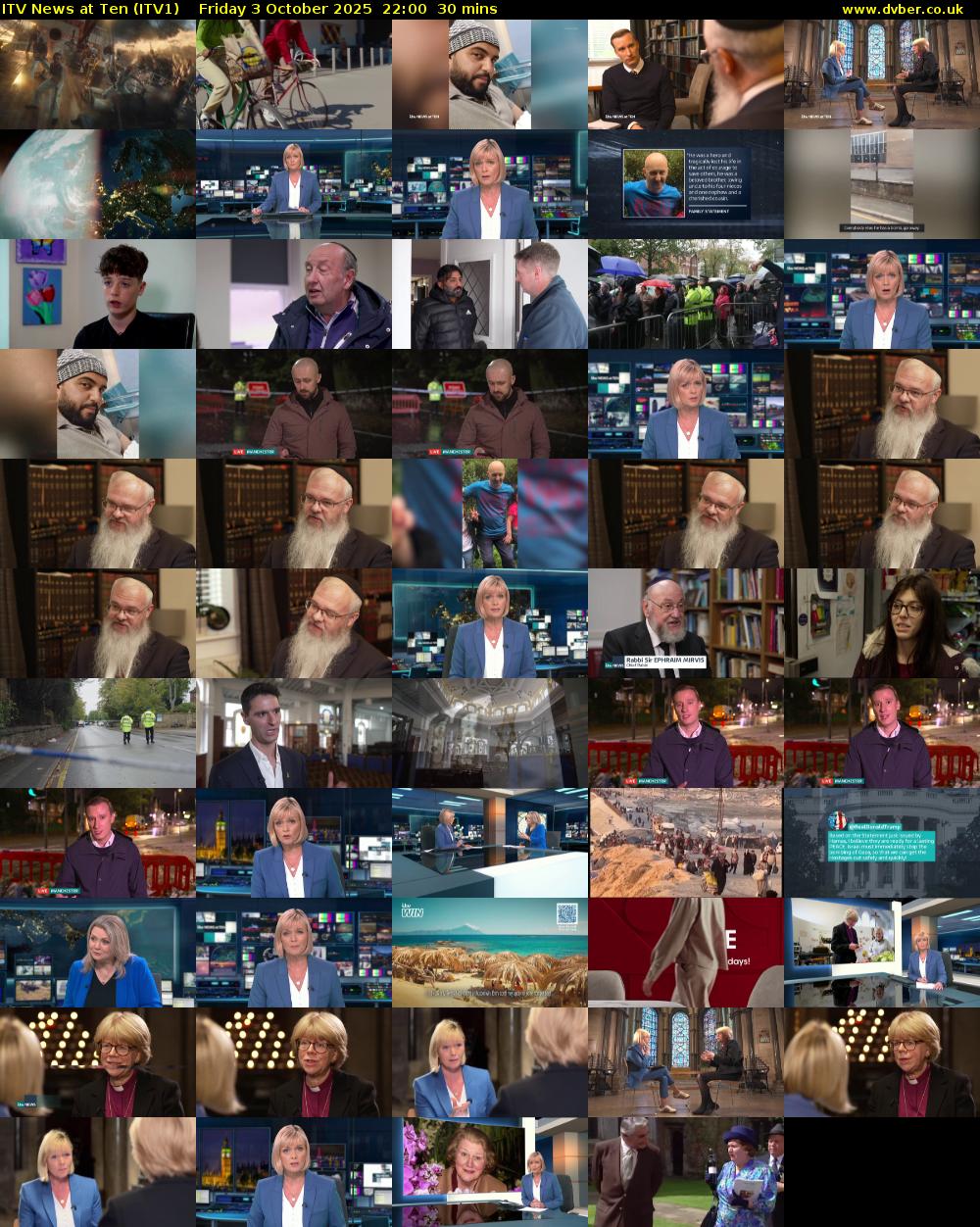 ITV News at Ten (ITV1) Friday 3 October 2025 22:00 - 22:30