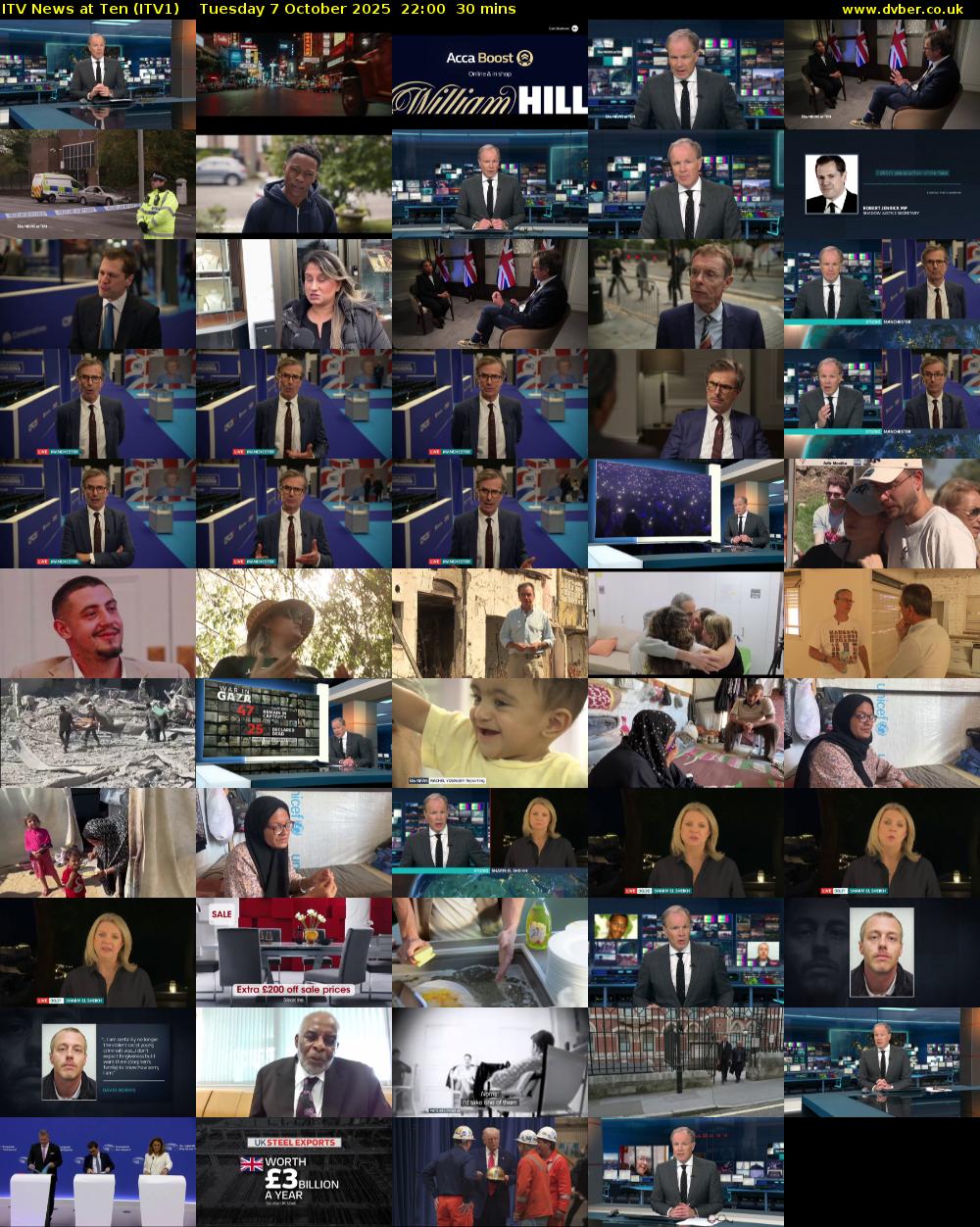 ITV News at Ten (ITV1) Tuesday 7 October 2025 22:00 - 22:30