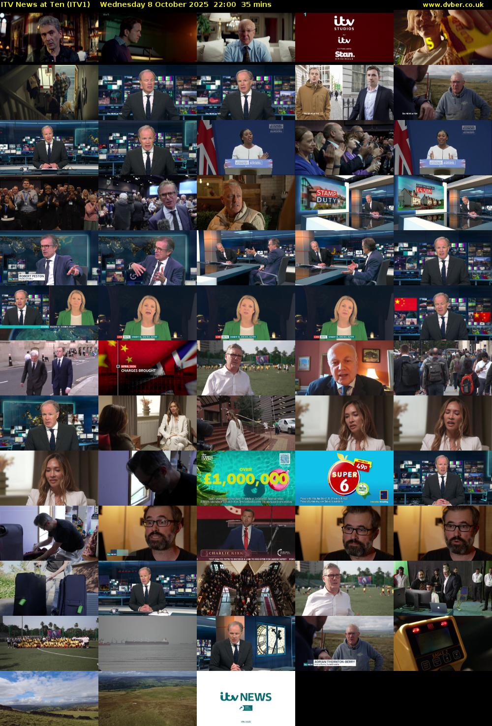 ITV News at Ten (ITV1) Wednesday 8 October 2025 22:00 - 22:35