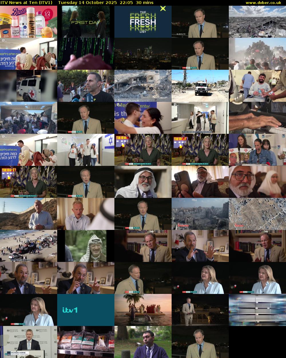 ITV News at Ten (ITV1) Tuesday 14 October 2025 22:05 - 22:35