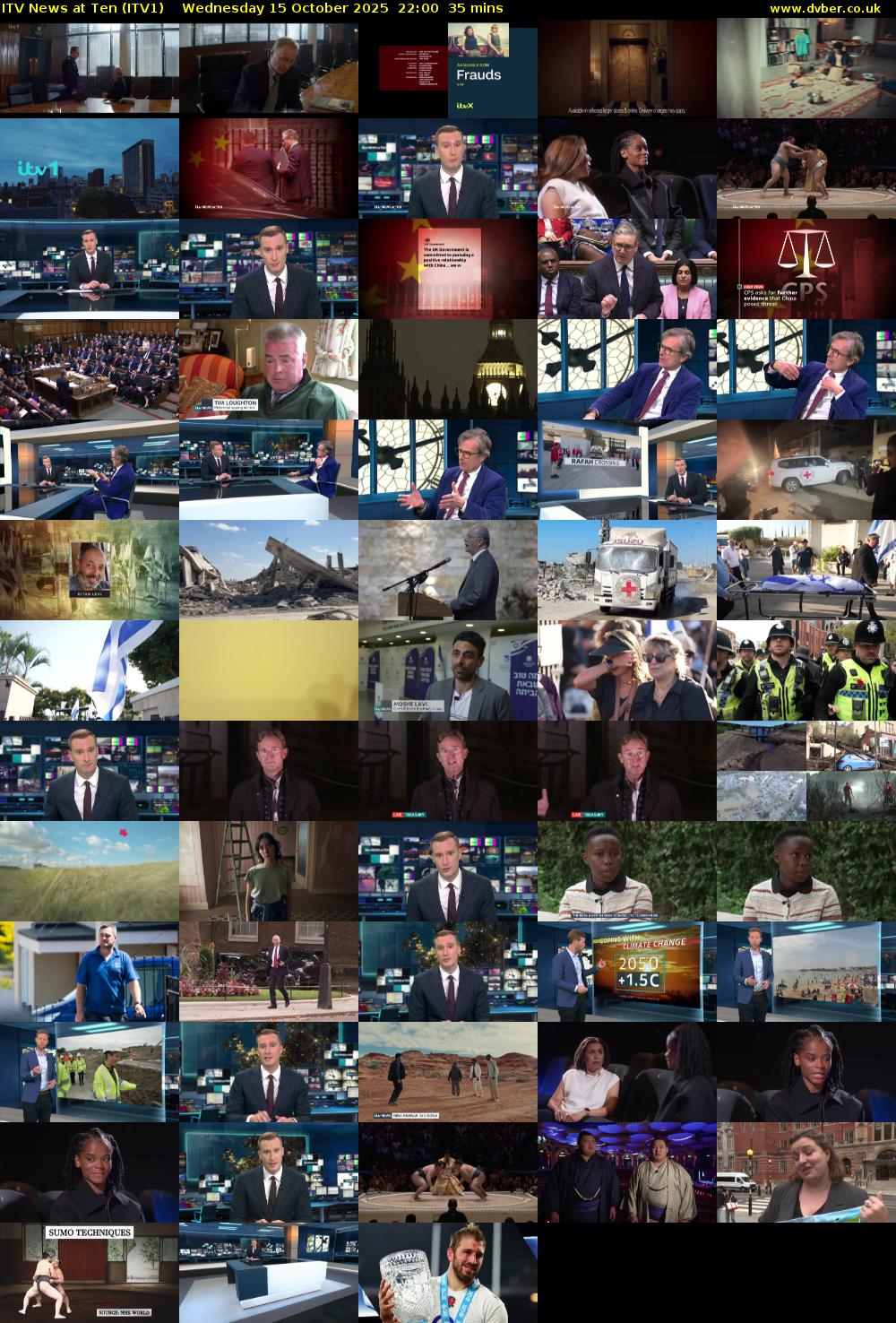 ITV News at Ten (ITV1) Wednesday 15 October 2025 22:00 - 22:35