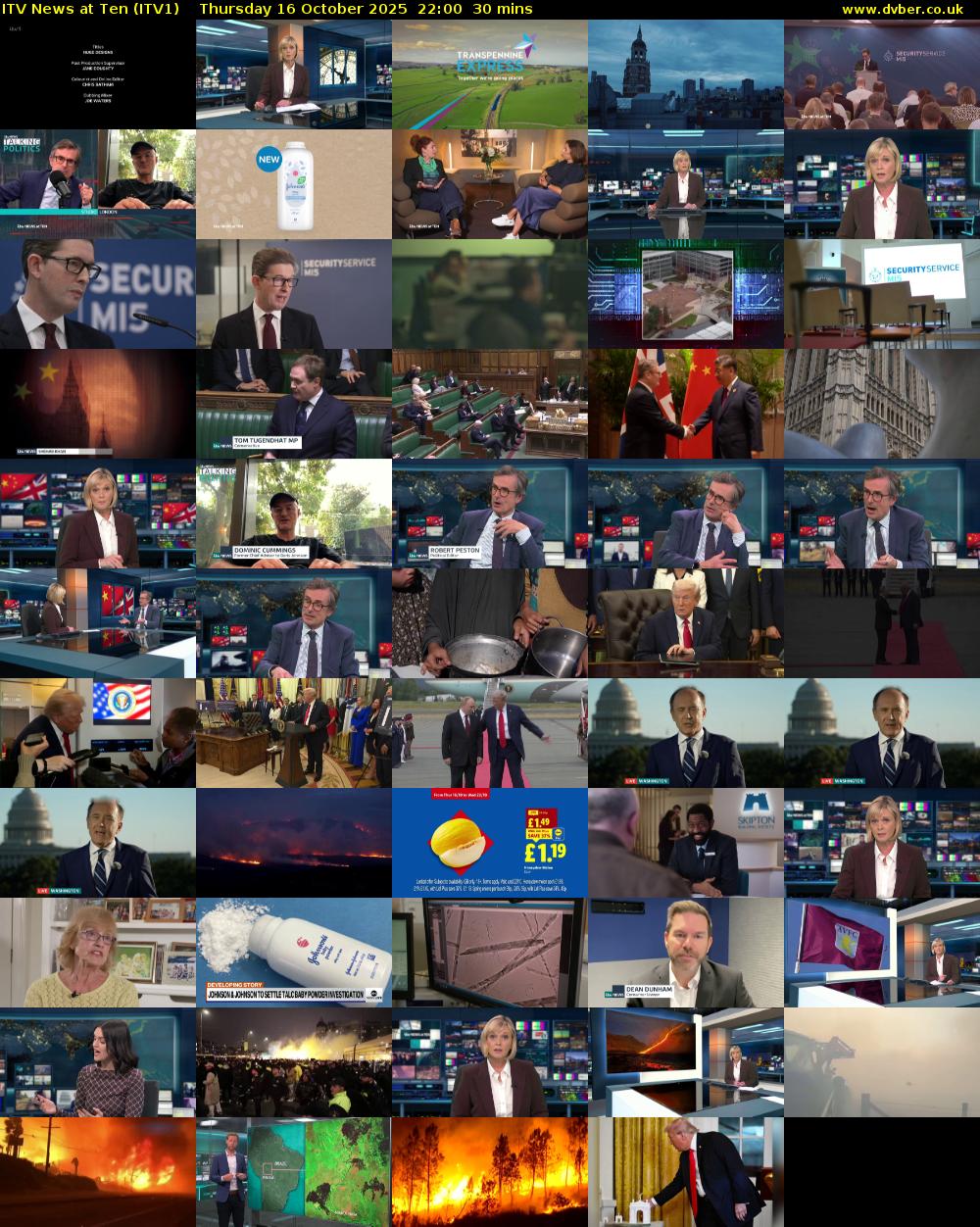 ITV News at Ten (ITV1) Thursday 16 October 2025 22:00 - 22:30