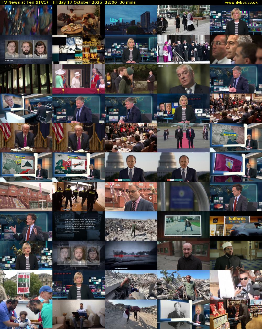 ITV News at Ten (ITV1) Friday 17 October 2025 22:00 - 22:30