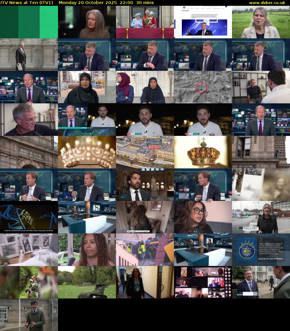 ITV News at Ten (ITV1) Monday 20 October 2025 22:00 - 22:30