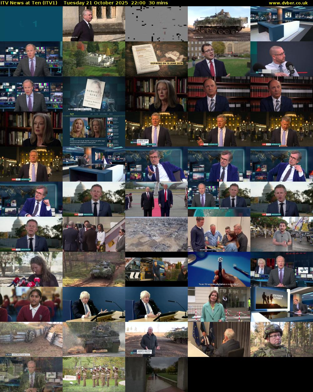 ITV News at Ten (ITV1) Tuesday 21 October 2025 22:00 - 22:30