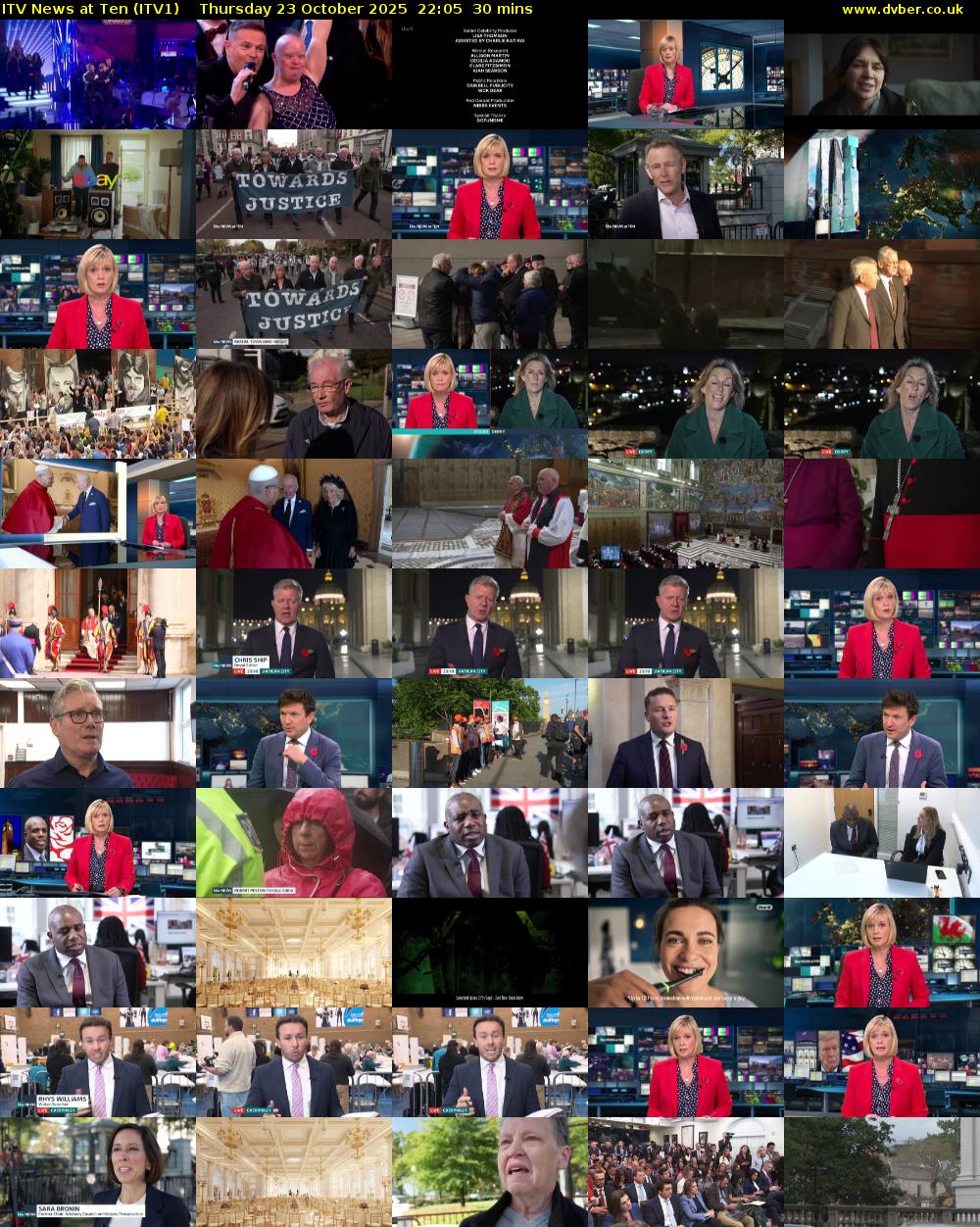 ITV News at Ten (ITV1) Thursday 23 October 2025 22:05 - 22:35