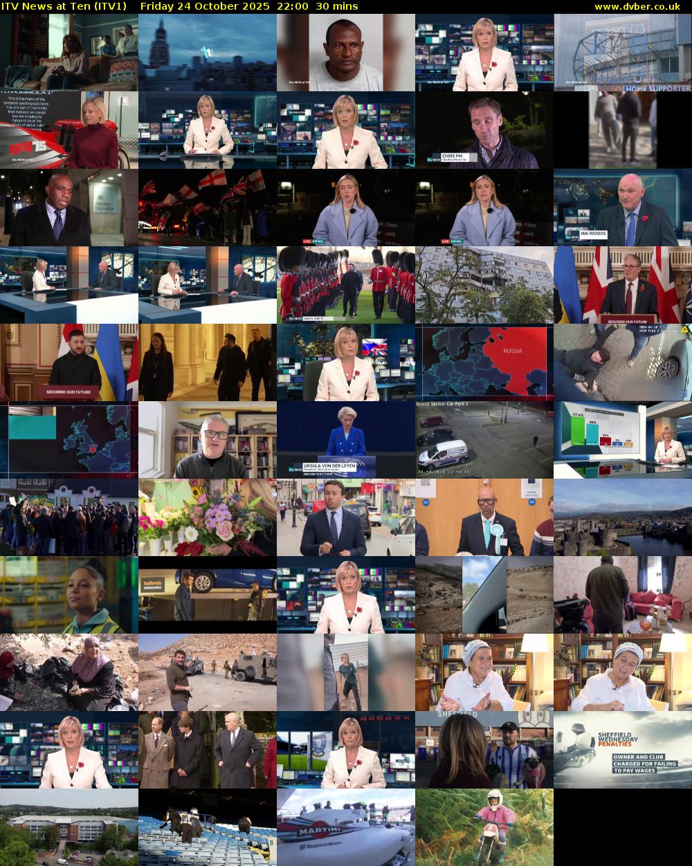 ITV News at Ten (ITV1) Friday 24 October 2025 22:00 - 22:30