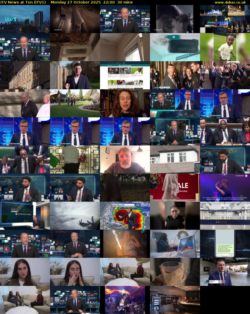 ITV News at Ten (ITV1) Monday 27 October 2025 22:00 - 22:30