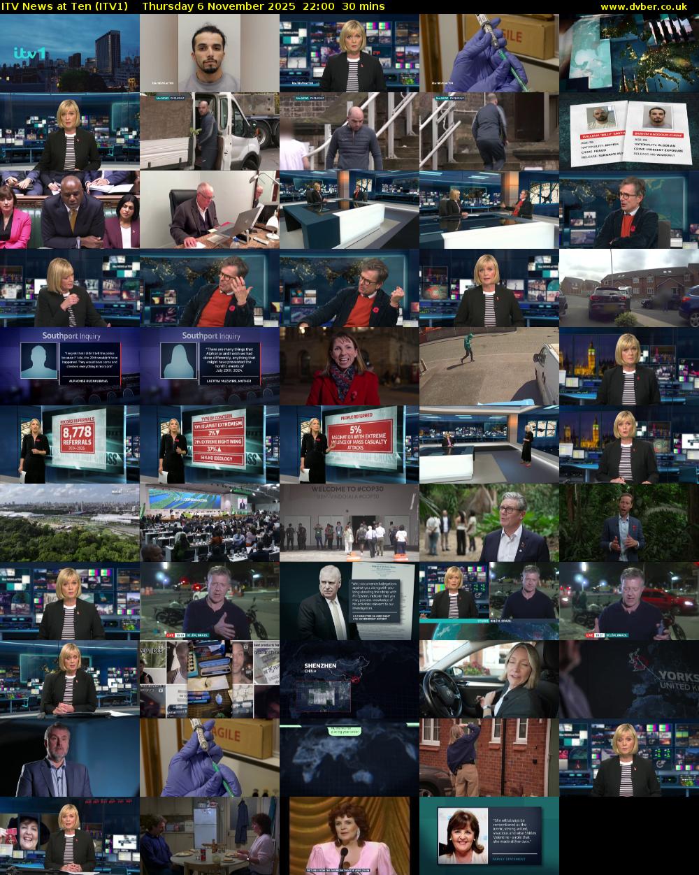 ITV News at Ten (ITV1) Thursday 6 November 2025 22:00 - 22:30