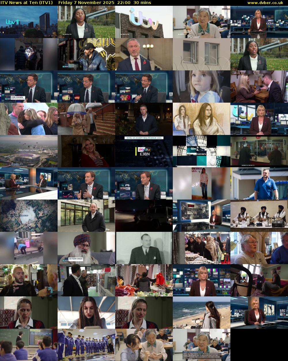 ITV News at Ten (ITV1) Friday 7 November 2025 22:00 - 22:30
