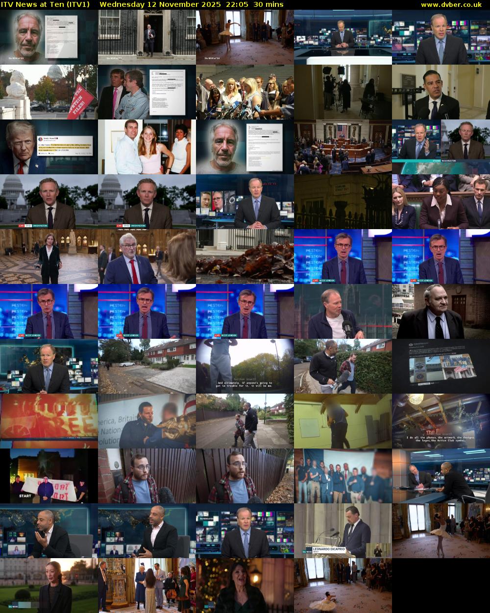 ITV News at Ten (ITV1) Wednesday 12 November 2025 22:05 - 22:35