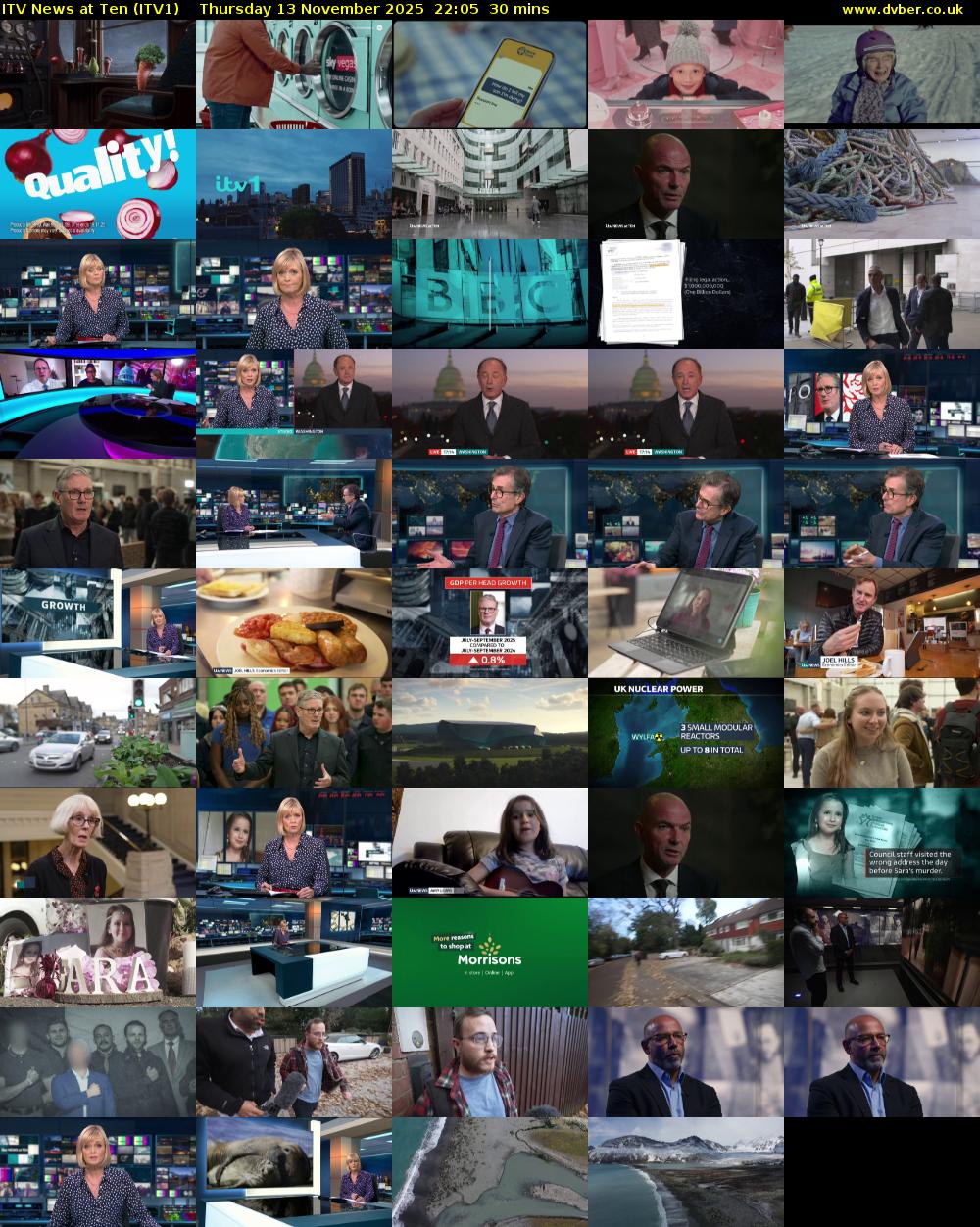 ITV News at Ten (ITV1) Thursday 13 November 2025 22:05 - 22:35