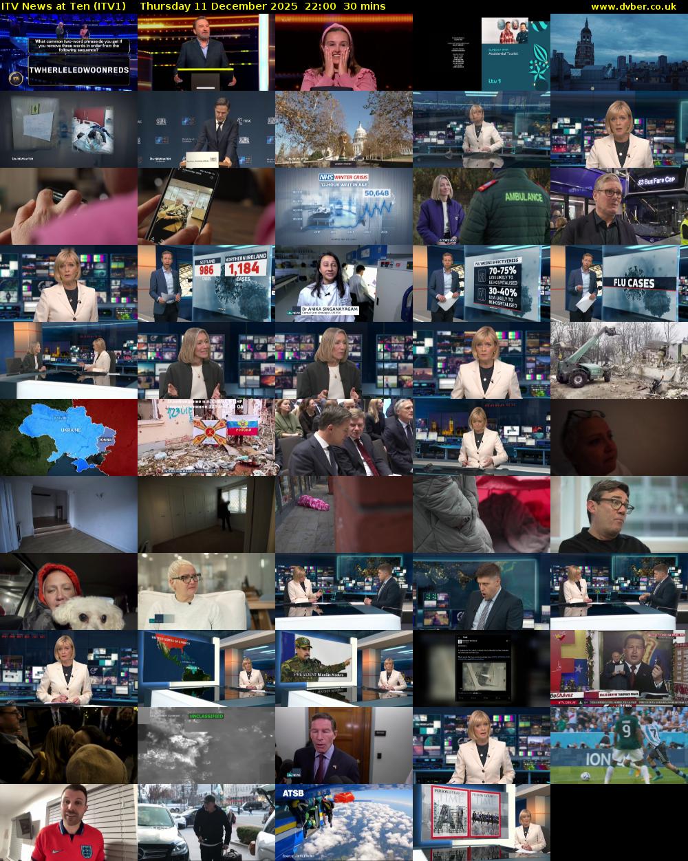 ITV News at Ten (ITV1) Thursday 11 December 2025 22:00 - 22:30