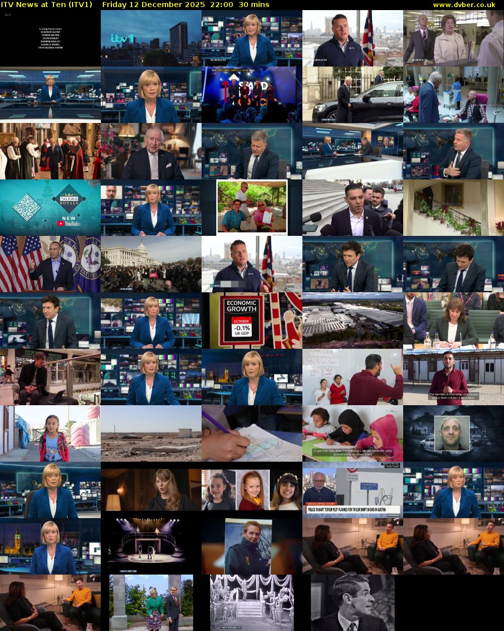 ITV News at Ten (ITV1) Friday 12 December 2025 22:00 - 22:30