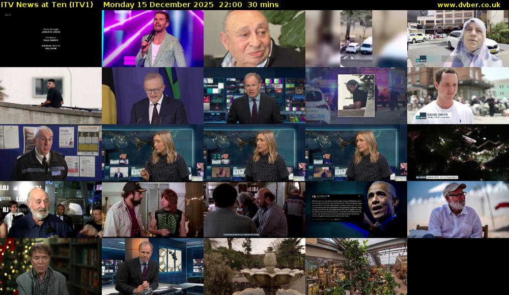ITV News at Ten (ITV1) Monday 15 December 2025 22:00 - 22:30