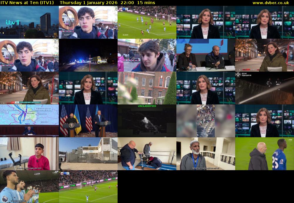ITV News at Ten (ITV1) Thursday 1 January 2026 22:00 - 22:15