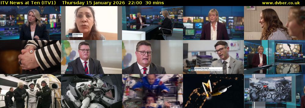ITV News at Ten (ITV1) Thursday 15 January 2026 22:00 - 22:30