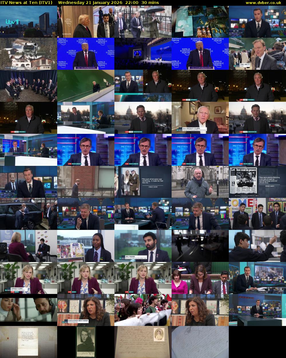 ITV News at Ten (ITV1) Wednesday 21 January 2026 22:00 - 22:30