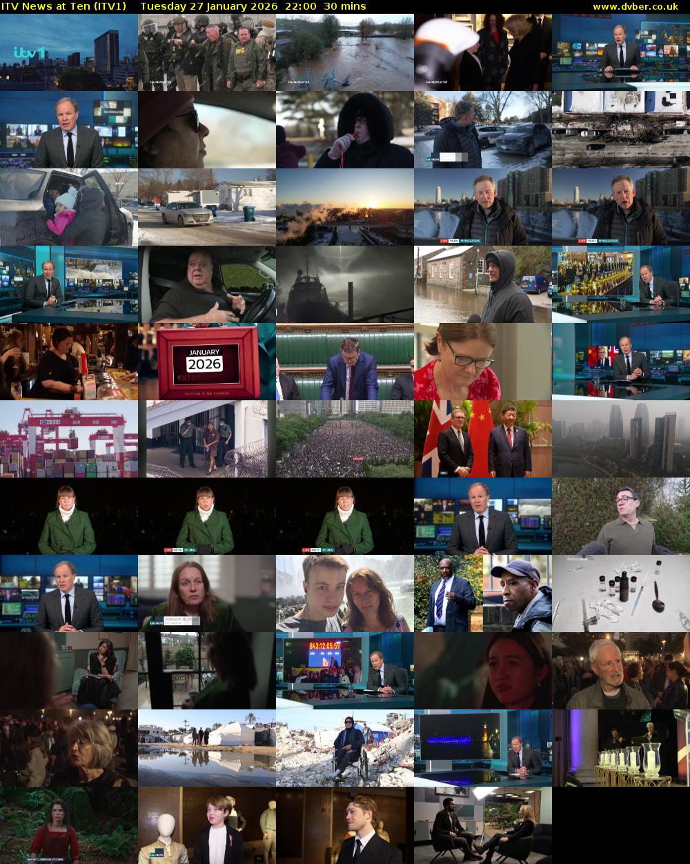 ITV News at Ten (ITV1) Tuesday 27 January 2026 22:00 - 22:30