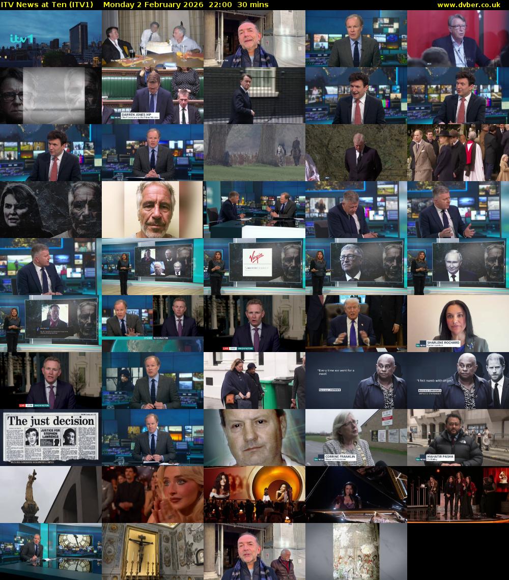 ITV News at Ten (ITV1) Monday 2 February 2026 22:00 - 22:30