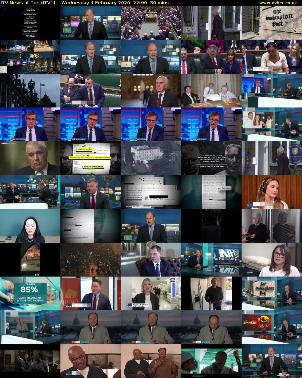 ITV News at Ten (ITV1) Wednesday 4 February 2026 22:00 - 22:30