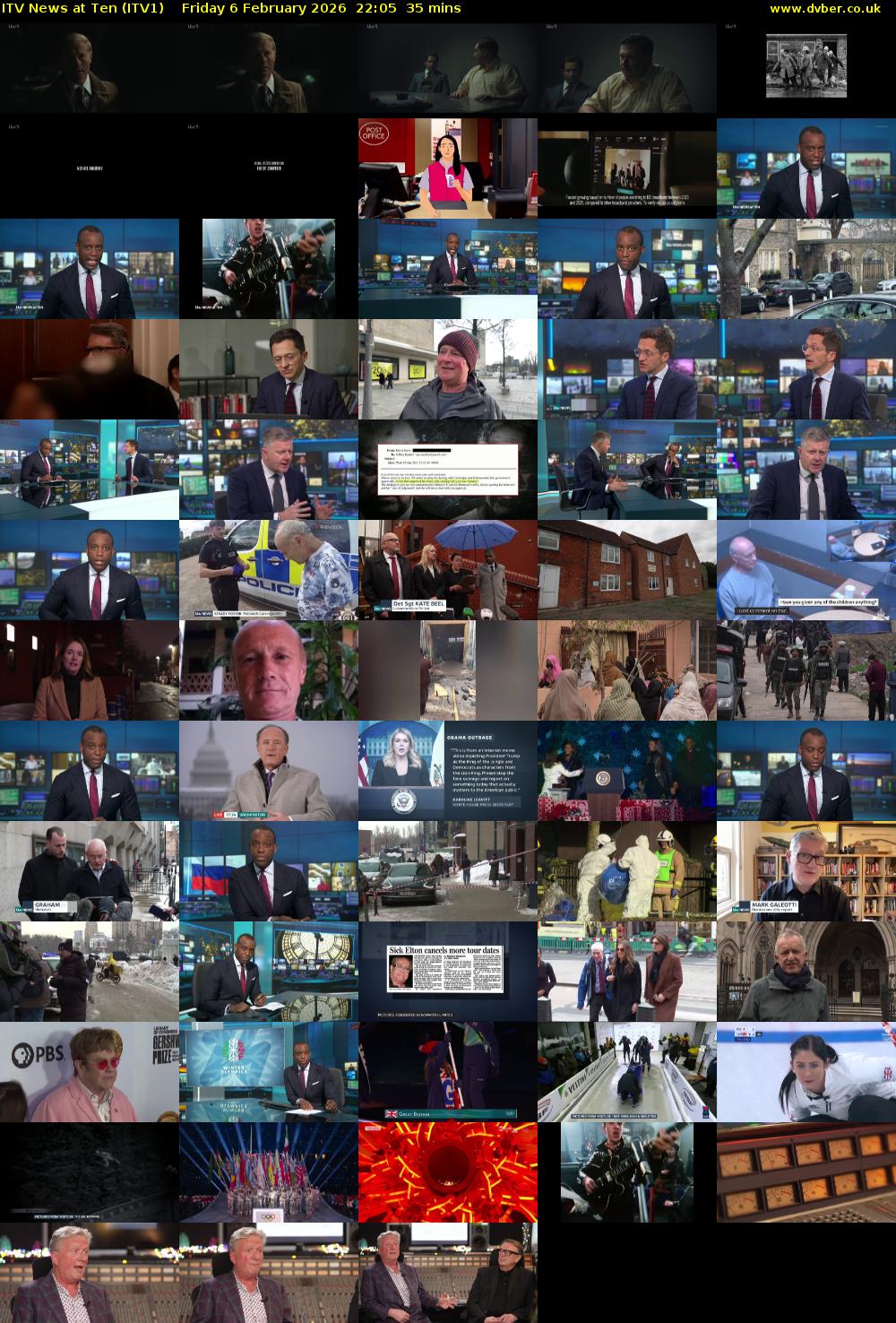 ITV News at Ten (ITV1) Friday 6 February 2026 22:05 - 22:40