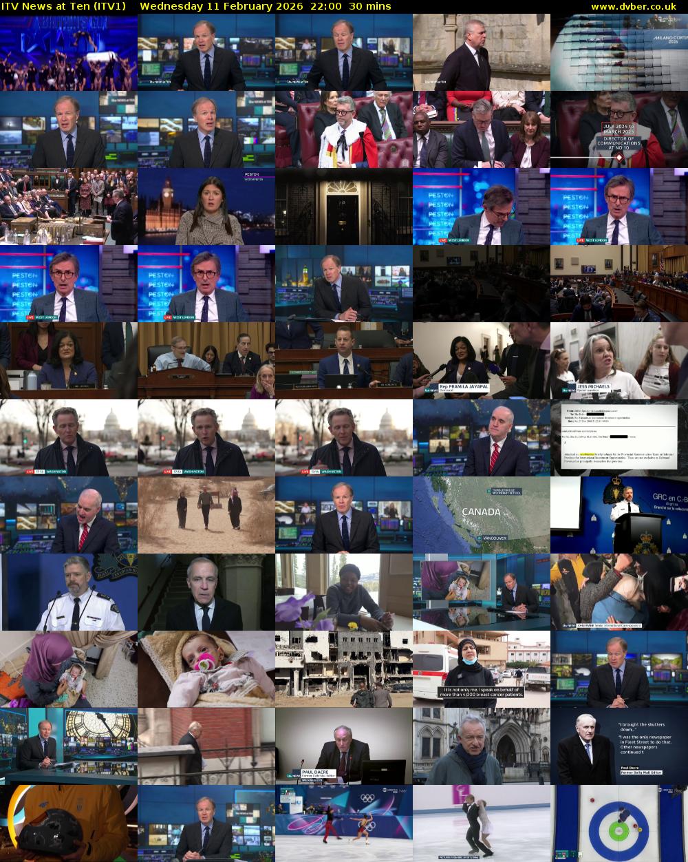 ITV News at Ten (ITV1) Wednesday 11 February 2026 22:00 - 22:30