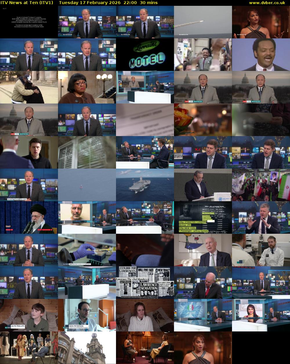 ITV News at Ten (ITV1) Tuesday 17 February 2026 22:00 - 22:30