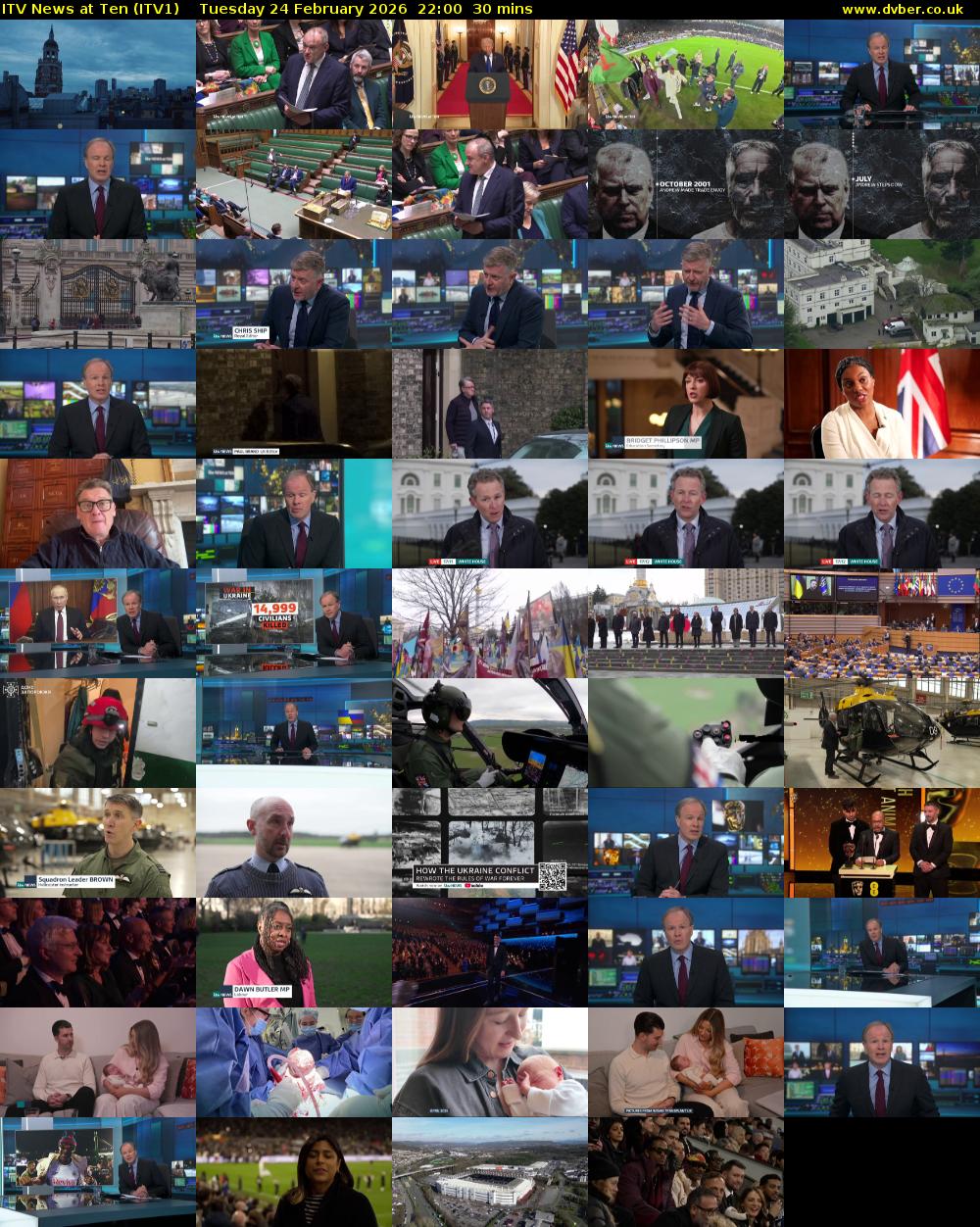 ITV News at Ten (ITV1) Tuesday 24 February 2026 22:00 - 22:30