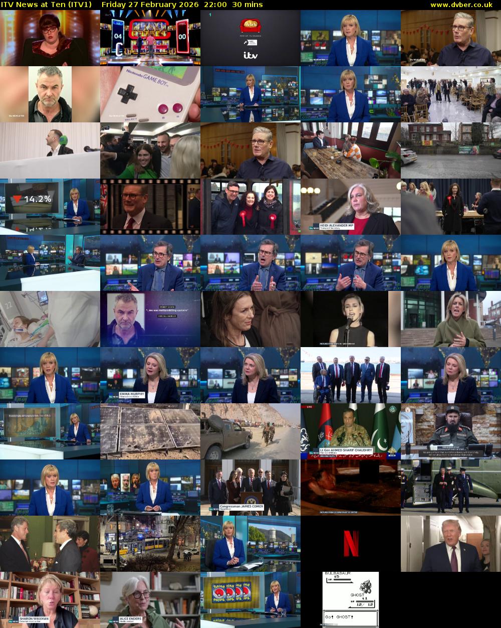 ITV News at Ten (ITV1) Friday 27 February 2026 22:00 - 22:30