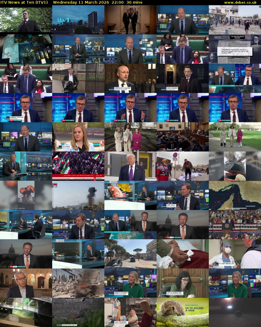 ITV News at Ten (ITV1) Wednesday 11 March 2026 22:00 - 22:30