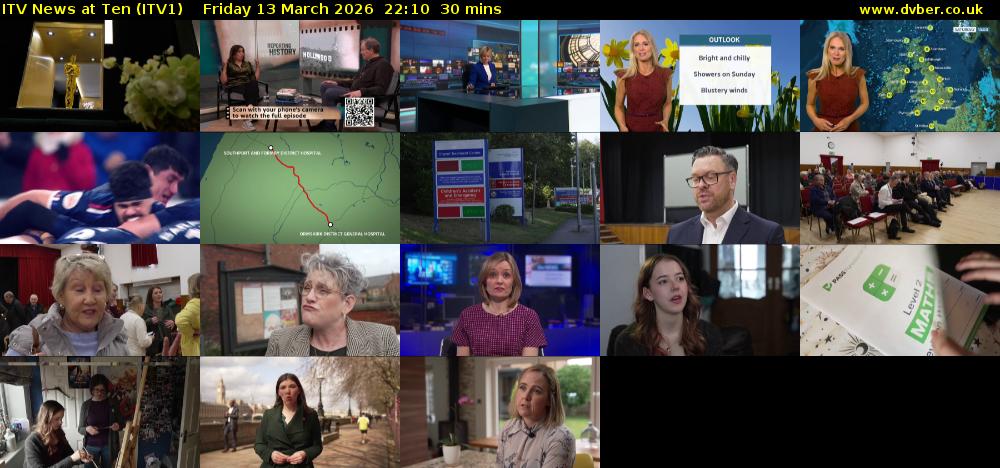 ITV News at Ten (ITV1) Friday 13 March 2026 22:10 - 22:40