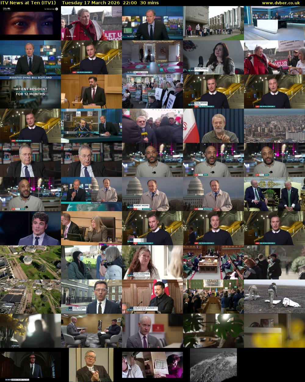 ITV News at Ten (ITV1) Tuesday 17 March 2026 22:00 - 22:30