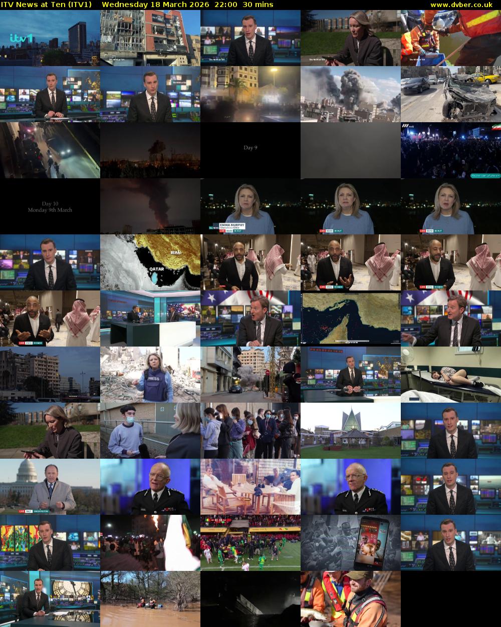 ITV News at Ten (ITV1) Wednesday 18 March 2026 22:00 - 22:30