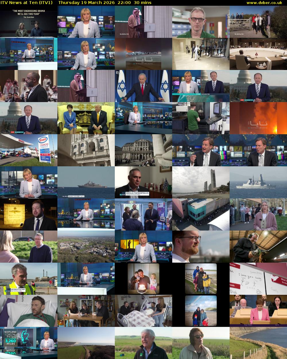 ITV News at Ten (ITV1) Thursday 19 March 2026 22:00 - 22:30