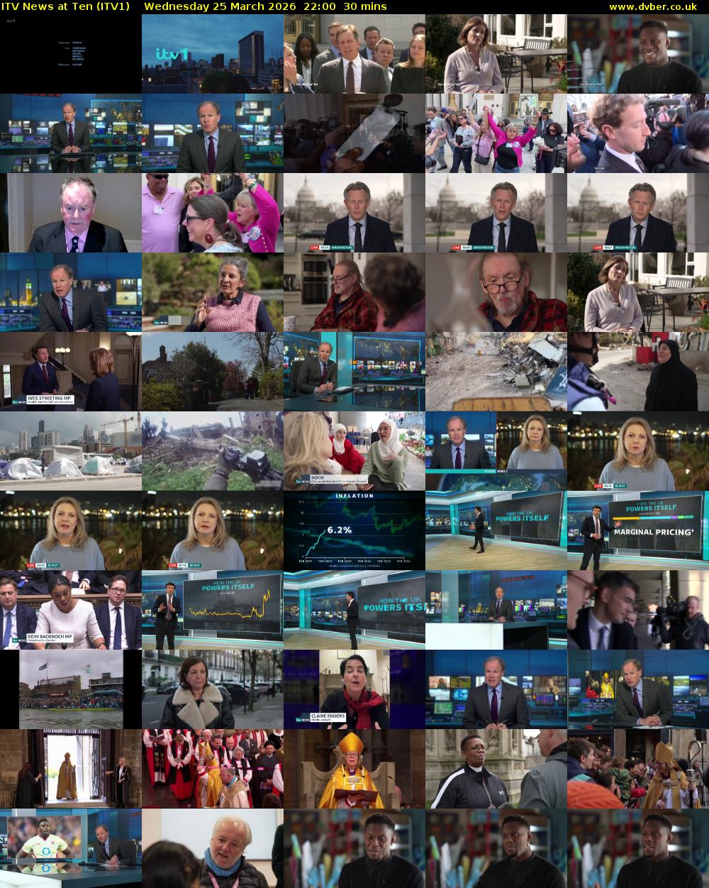ITV News at Ten (ITV1) Wednesday 25 March 2026 22:00 - 22:30