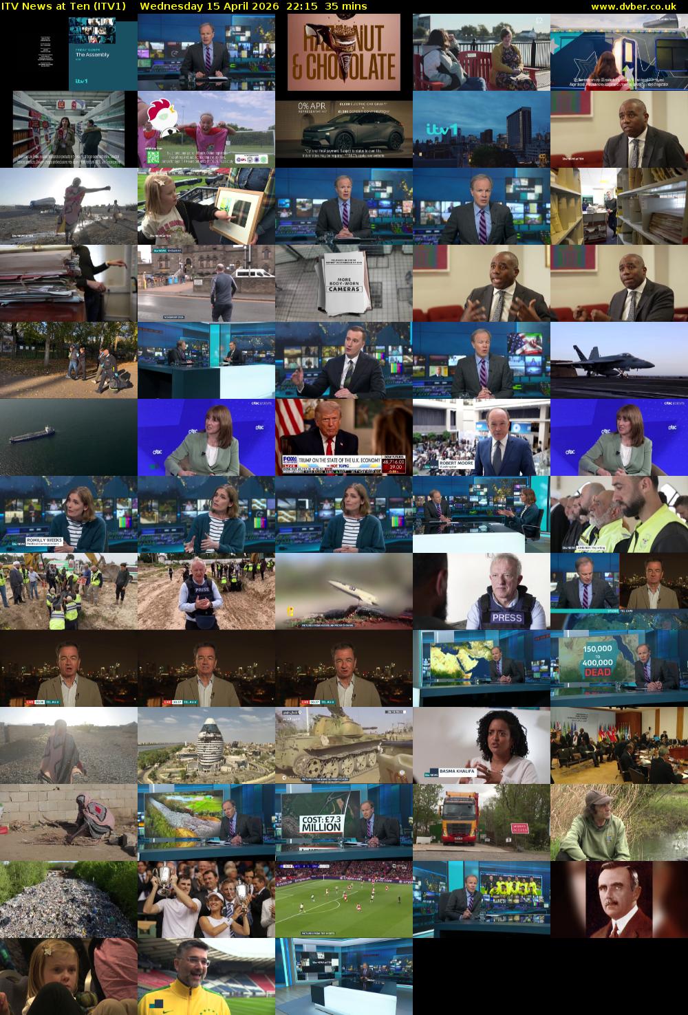 ITV News at Ten (ITV1) Wednesday 15 April 2026 22:15 - 22:50