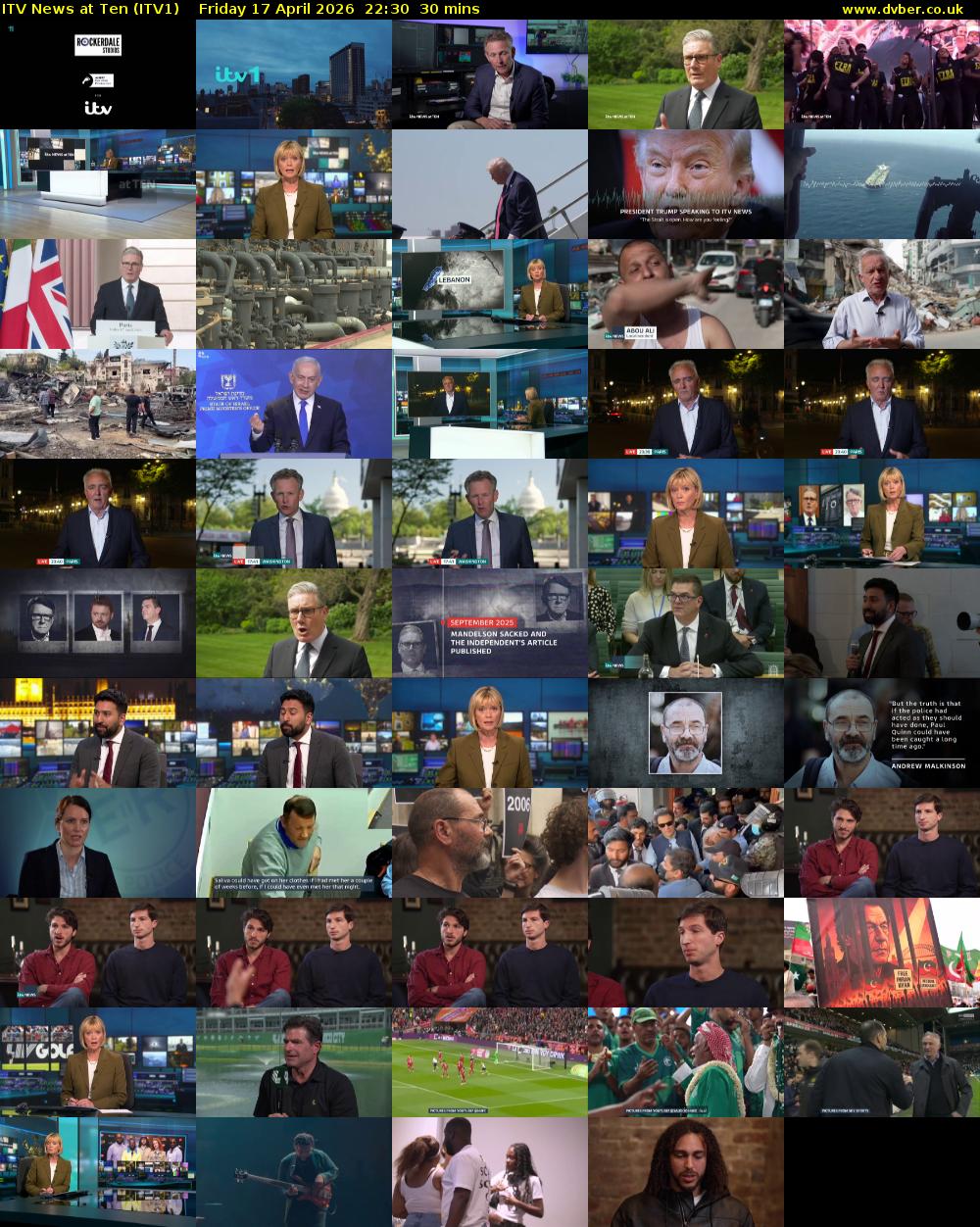 ITV News at Ten (ITV1) Friday 17 April 2026 22:30 - 23:00
