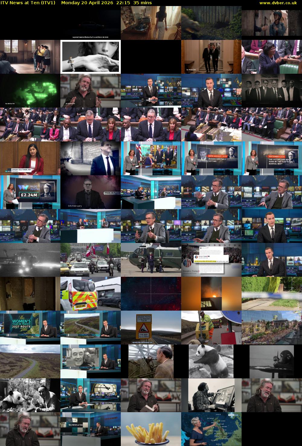 ITV News at Ten (ITV1) Monday 20 April 2026 22:15 - 22:50