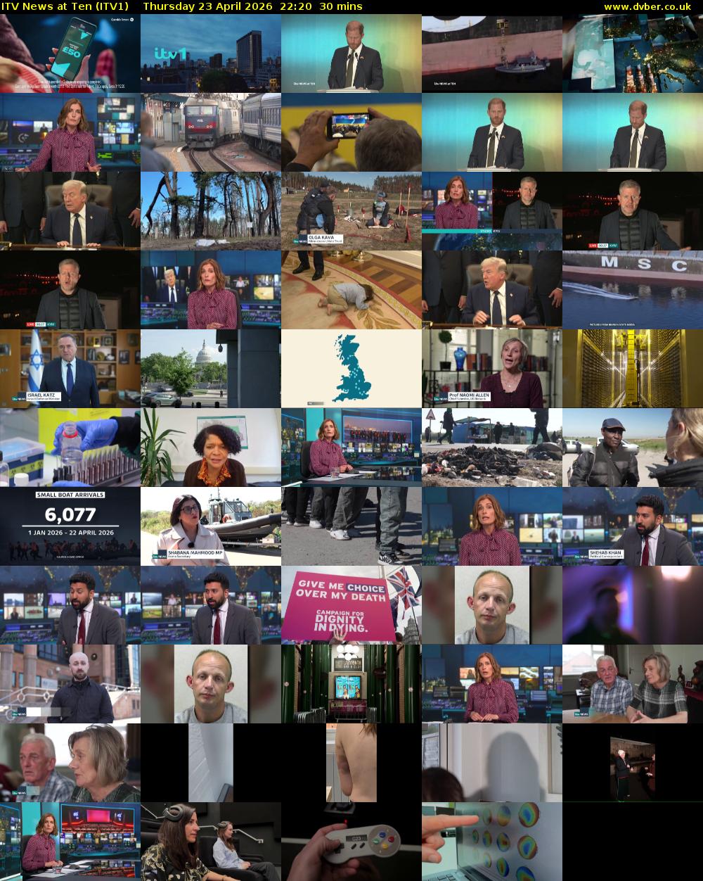 ITV News at Ten (ITV1) Thursday 23 April 2026 22:20 - 22:50