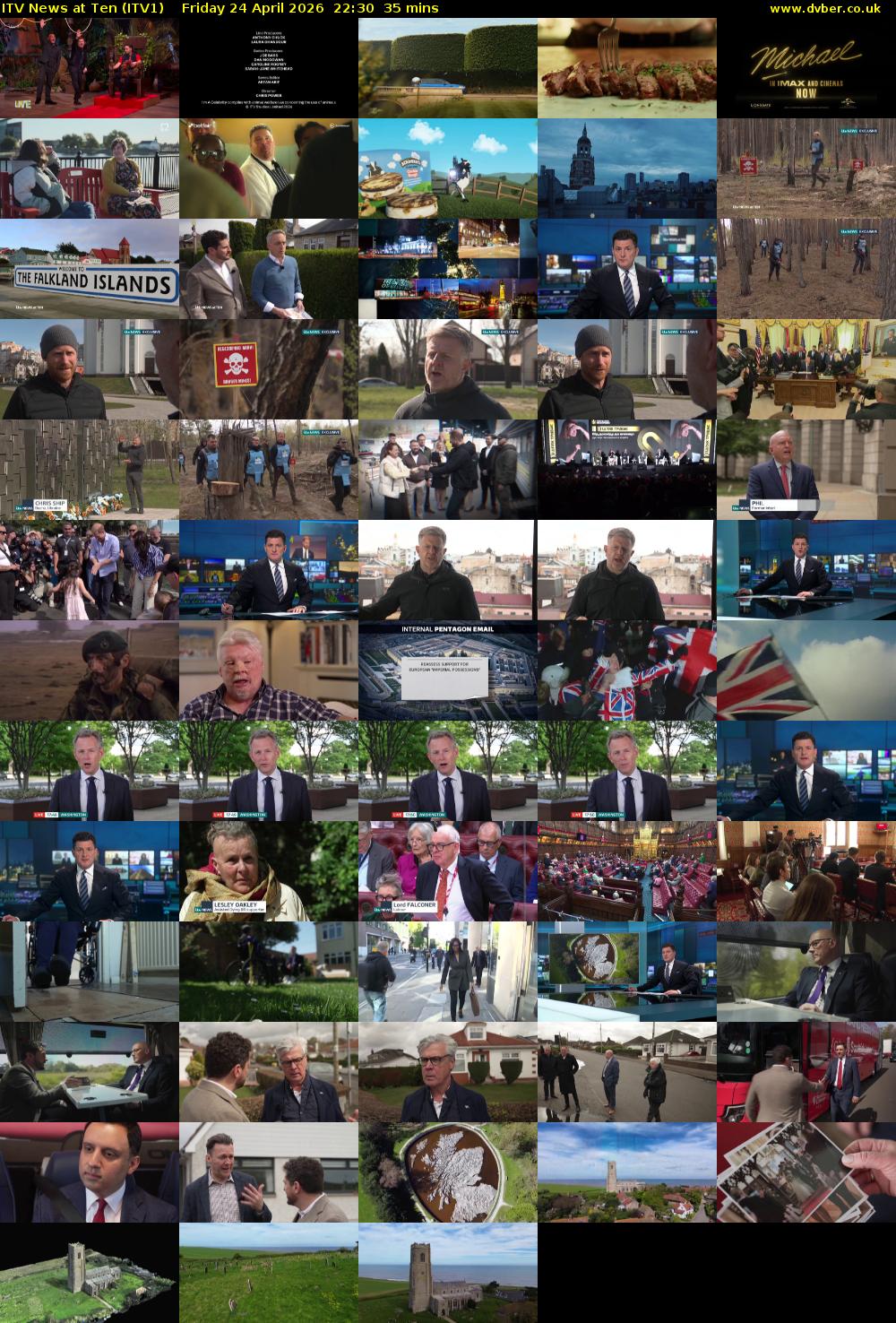 ITV News at Ten (ITV1) Friday 24 April 2026 22:30 - 23:05