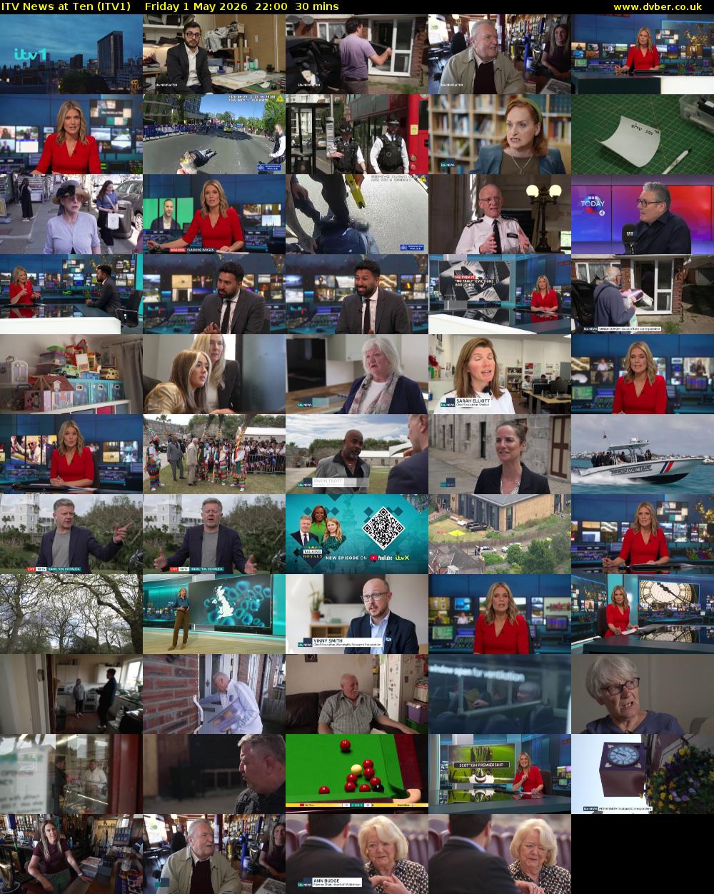 ITV News at Ten (ITV1) Friday 1 May 2026 22:00 - 22:30