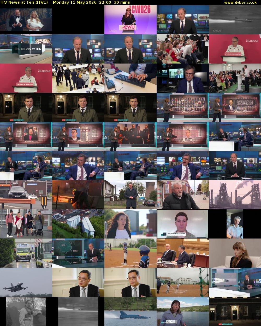 ITV News at Ten (ITV1) Monday 11 May 2026 22:00 - 22:30