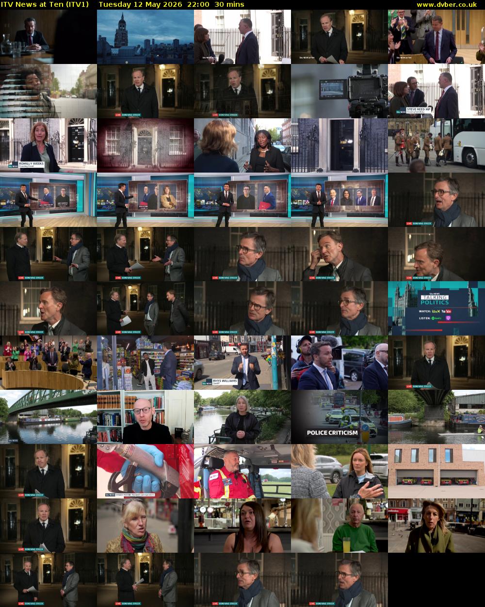 ITV News at Ten (ITV1) Tuesday 12 May 2026 22:00 - 22:30